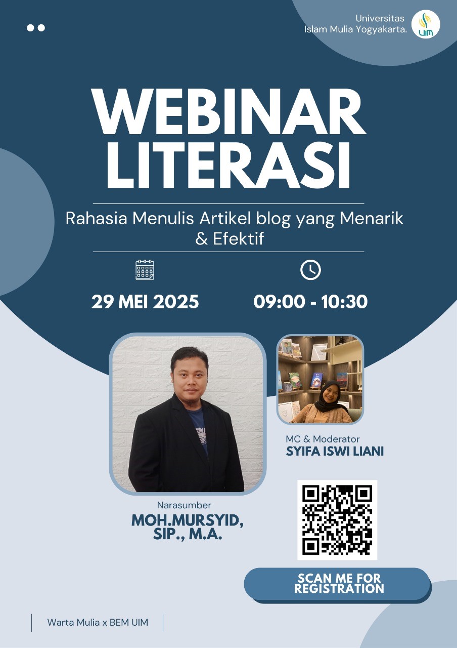 Webinar Literasi Perdana Warta Mulia: Kupas Tuntas Cara Menulis Blog yang Menarik dan Efektif